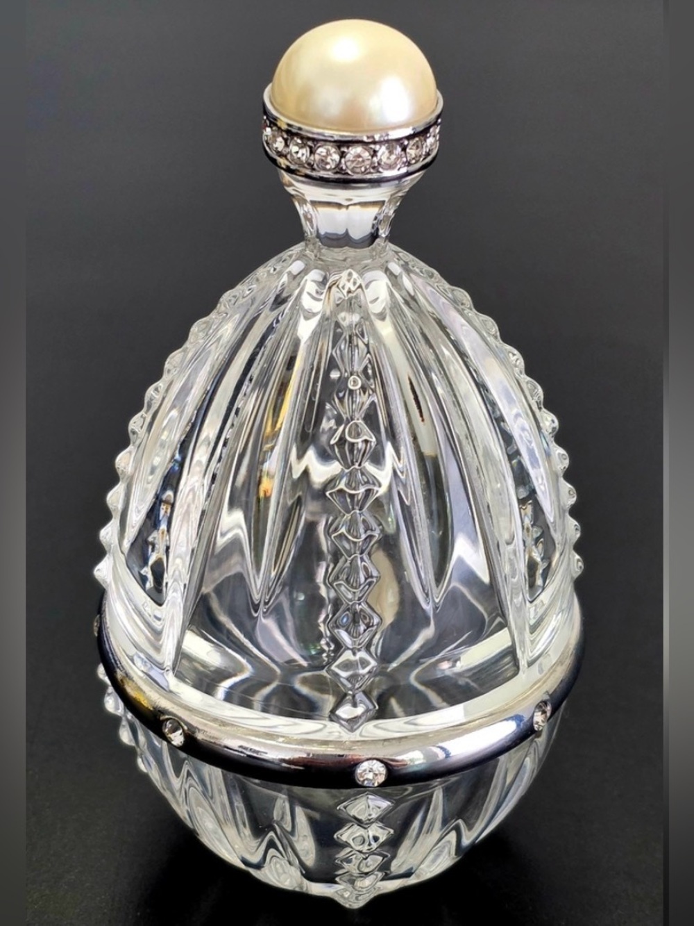 Lenox Diamond and Pearls Full Lead Crystal Royal Egg
